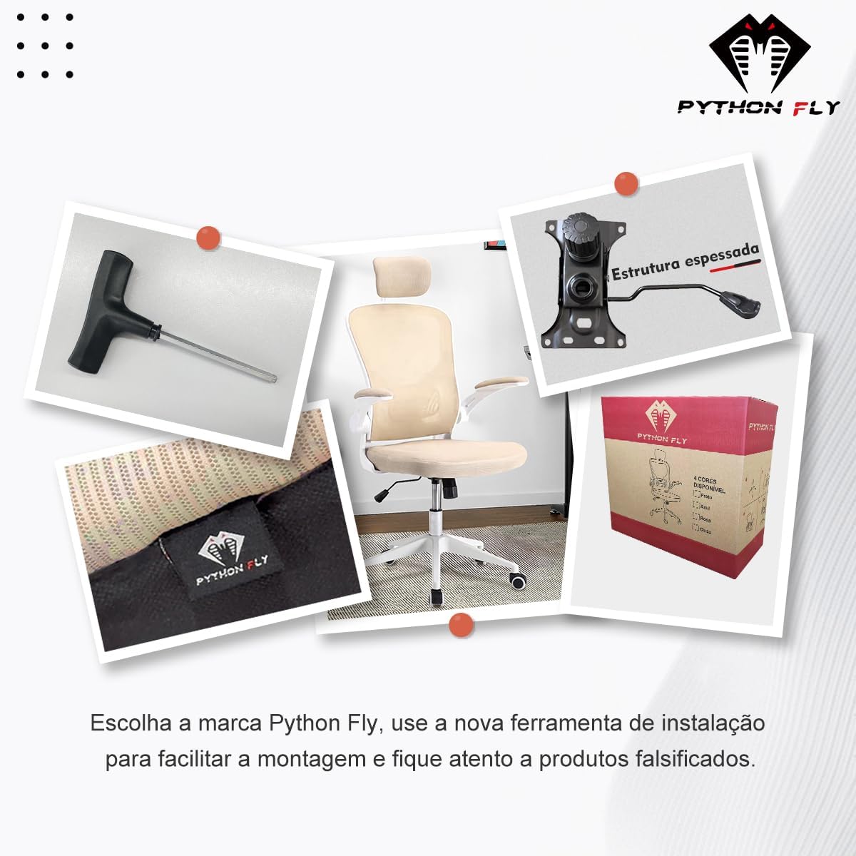Cadeira de escritório ergonômica com estofado de mesh(Preto)
