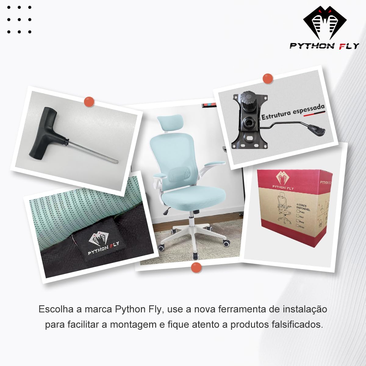 Cadeira de escritório ergonômica com estofado de mesh(Preto)