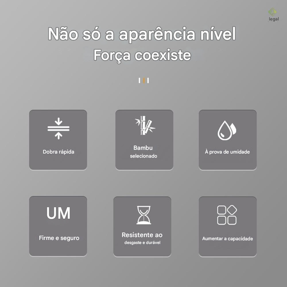 Cesto De Roupa Suja 160L Com Tampa Grande Dobrável 3 Divisórias