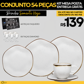 54 Peças Aparelho de Jantar em Porcelana Conjunto de Luxo Oxford® - OFERTA ESPECIAL 13/11