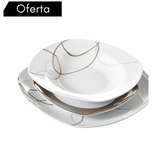Conjunto Completo de Jantar Zuddy® - 48 Peças em Porcelana de Luxo