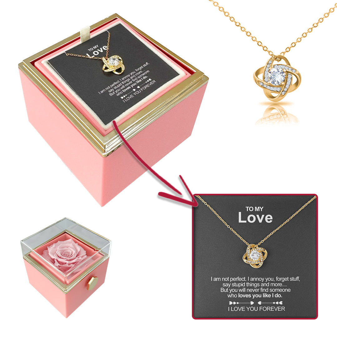Colar de Ouro Branco com Caixa Rotativa - Para Meu Amor
