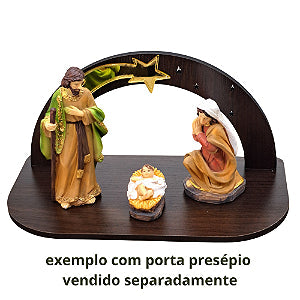 Presépio 3 peças resina importado 16cm colorido