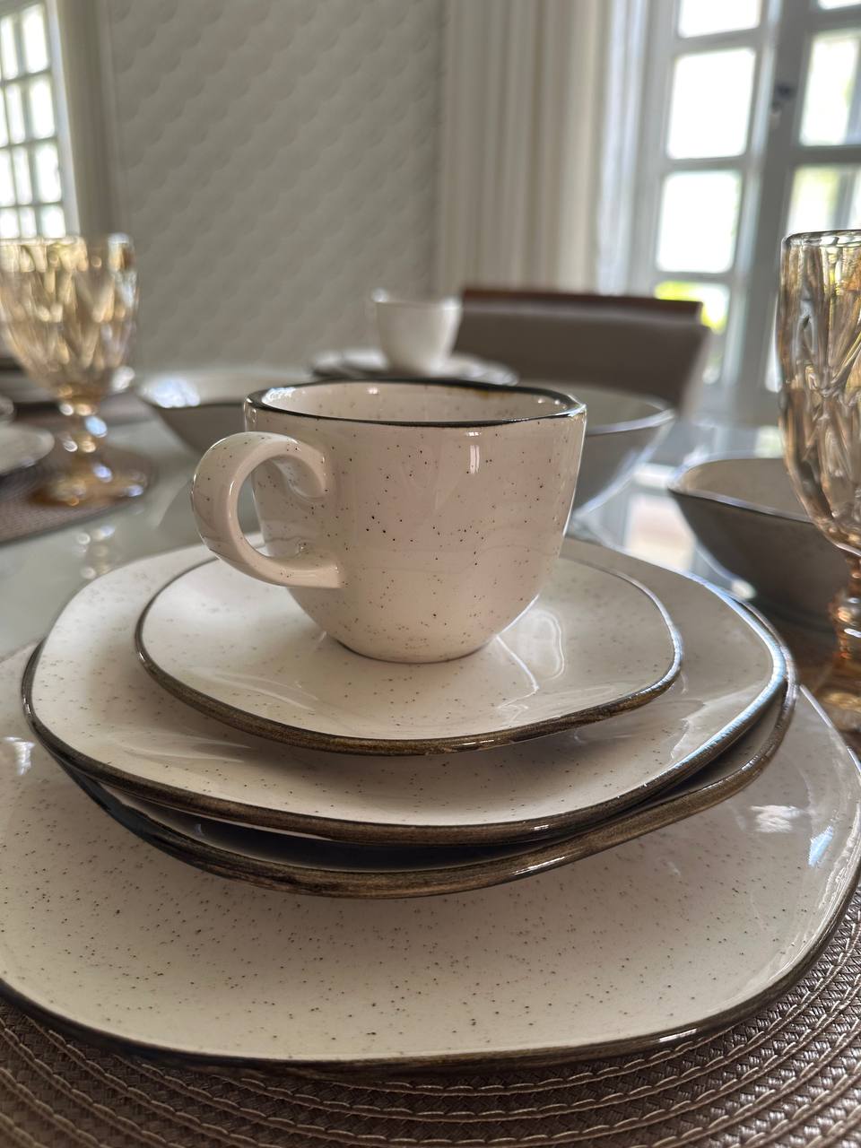 54 Peças Aparelho de Jantar em Porcelana Conjunto de Luxo Safira Oxford® - OFERTA ESPECIAL 13/11