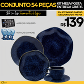 54 Peças Aparelho de Jantar em Porcelana Conjunto de Luxo Safira Oxford® - OFERTA ESPECIAL 13/11