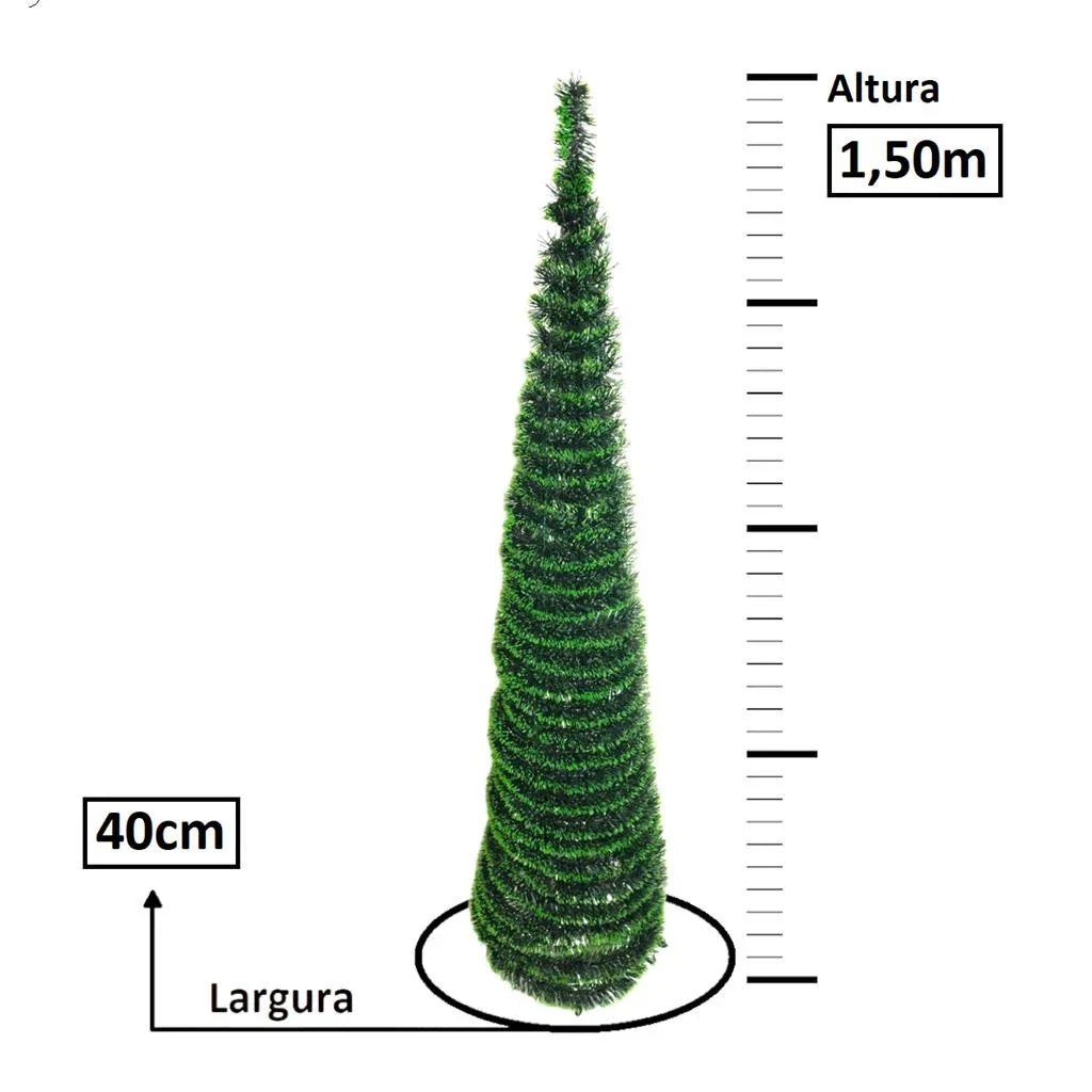 Arvore de Natal Dobravel Decoracao Enfeite Lisa 1,50m