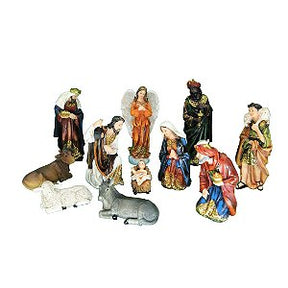 Presépio 11 peças resina importado 13cm dourado