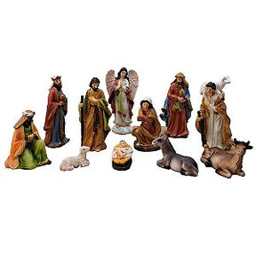 Presépio 11 peças resina importado 13cm dourado