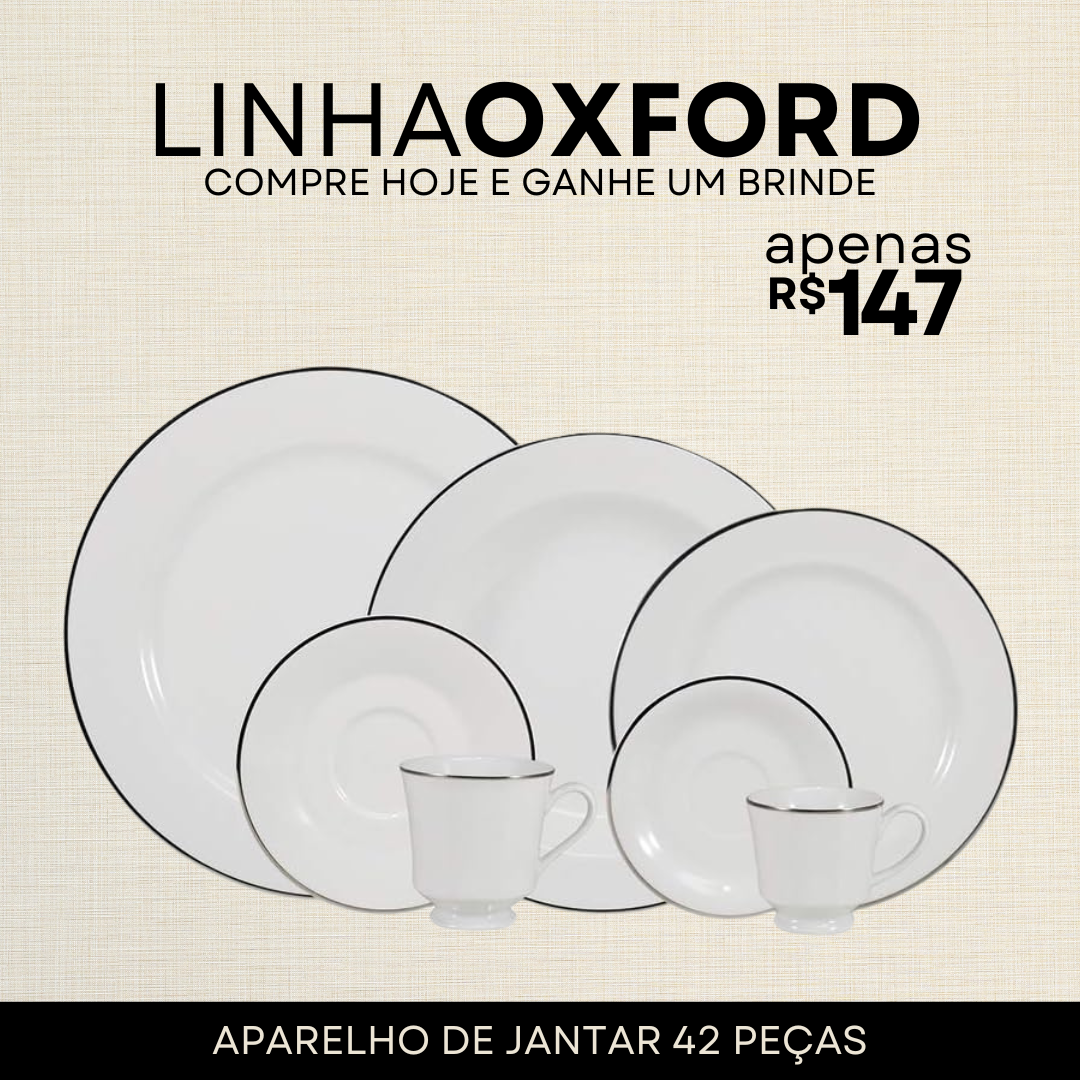 Aparelho de Jantar Chá e Café Porcelana  Brasília
