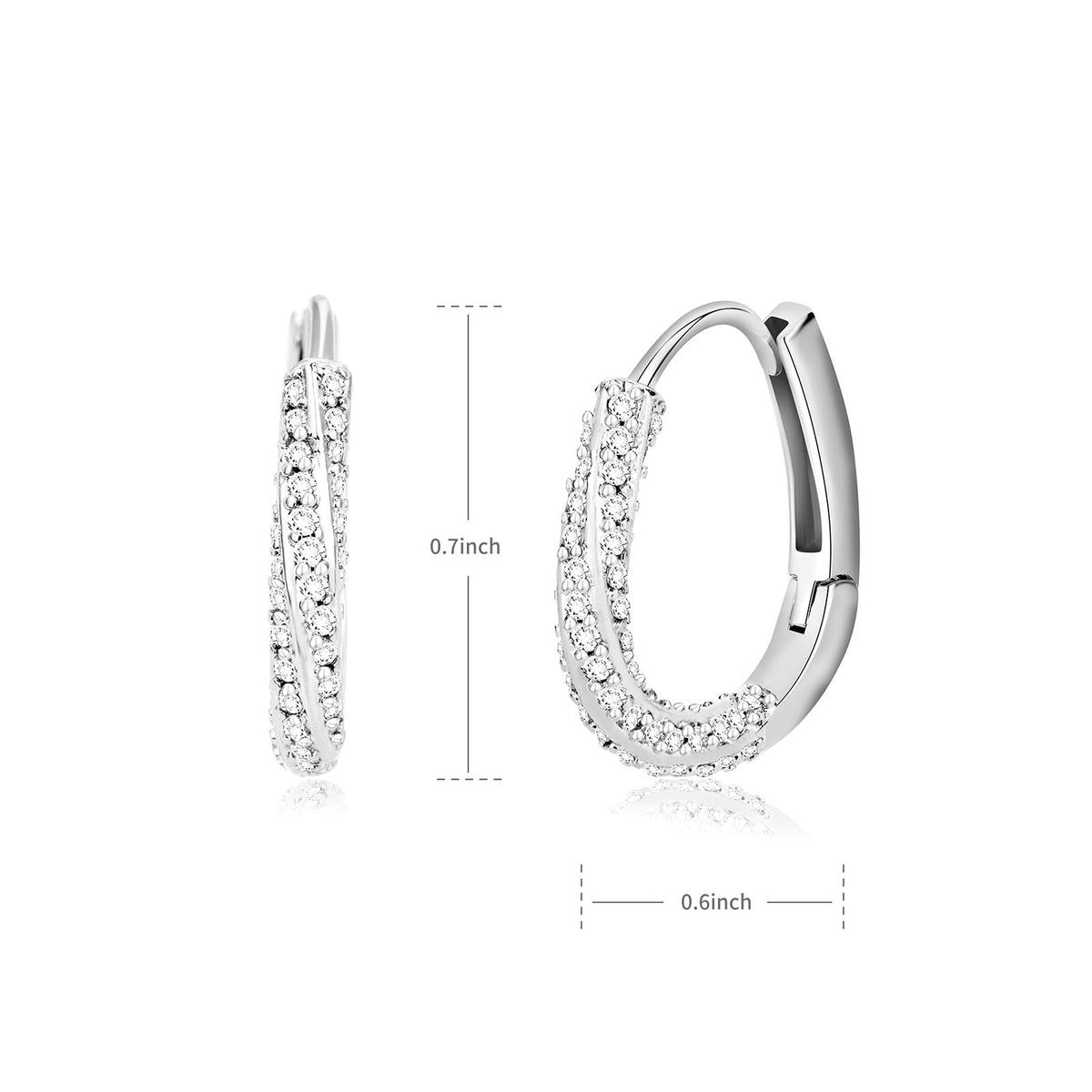 Brinco Argola Oval Cravejado Banho Dourado