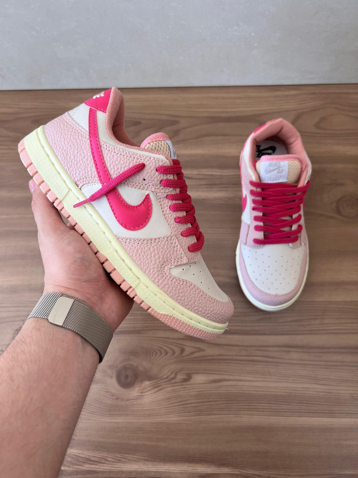 Tênis Nk cut premium edition croco - Rosa/Bege