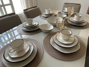 54 Peças Aparelho de Jantar em Porcelana Conjunto de Luxo Oxford® - OFERTA ESPECIAL 13/11